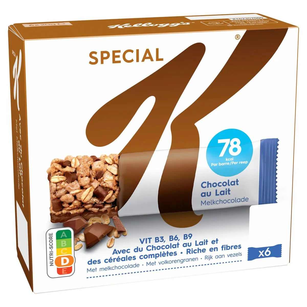 Barres Special K chocolat au lait 6x21,5g