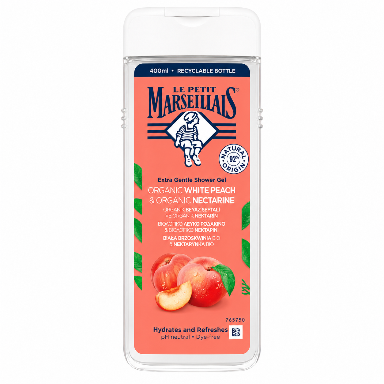 Le Petit Marseillais Gel Douche Pêche Blanche Bio & Nectarine Bio 400ml