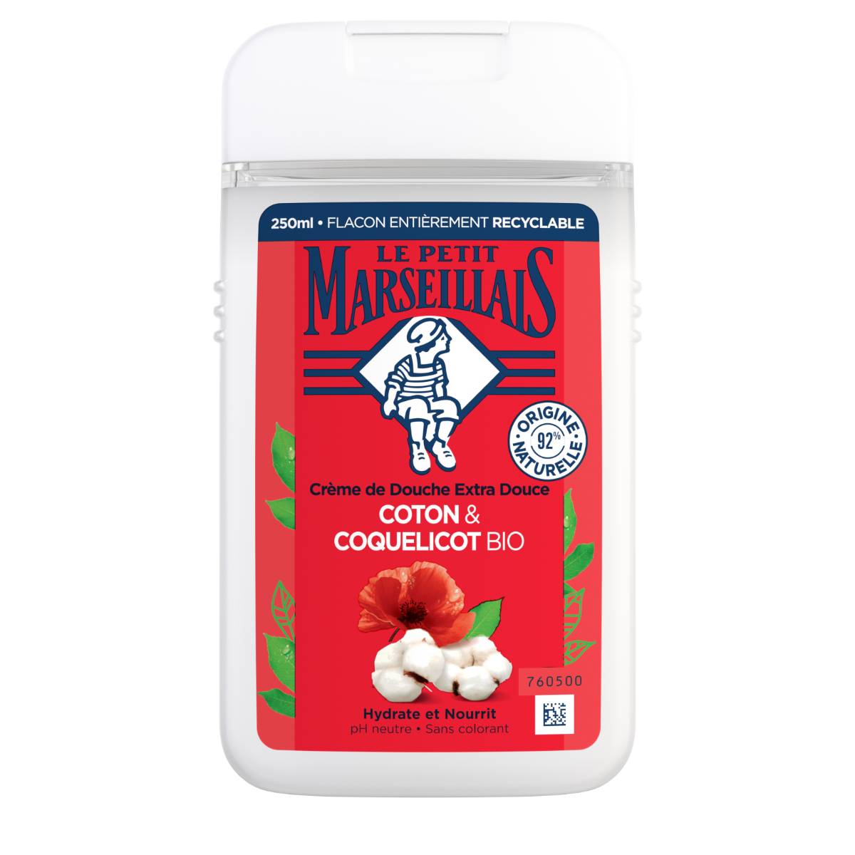 Le petit Marseillais - Gel douche coton et coquelicot - 250Ml